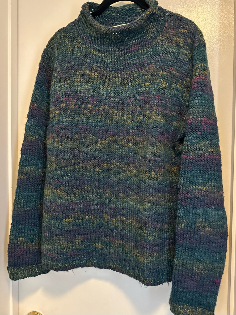 St. John's Bay Teal Multicolor Turtleneck Sweater